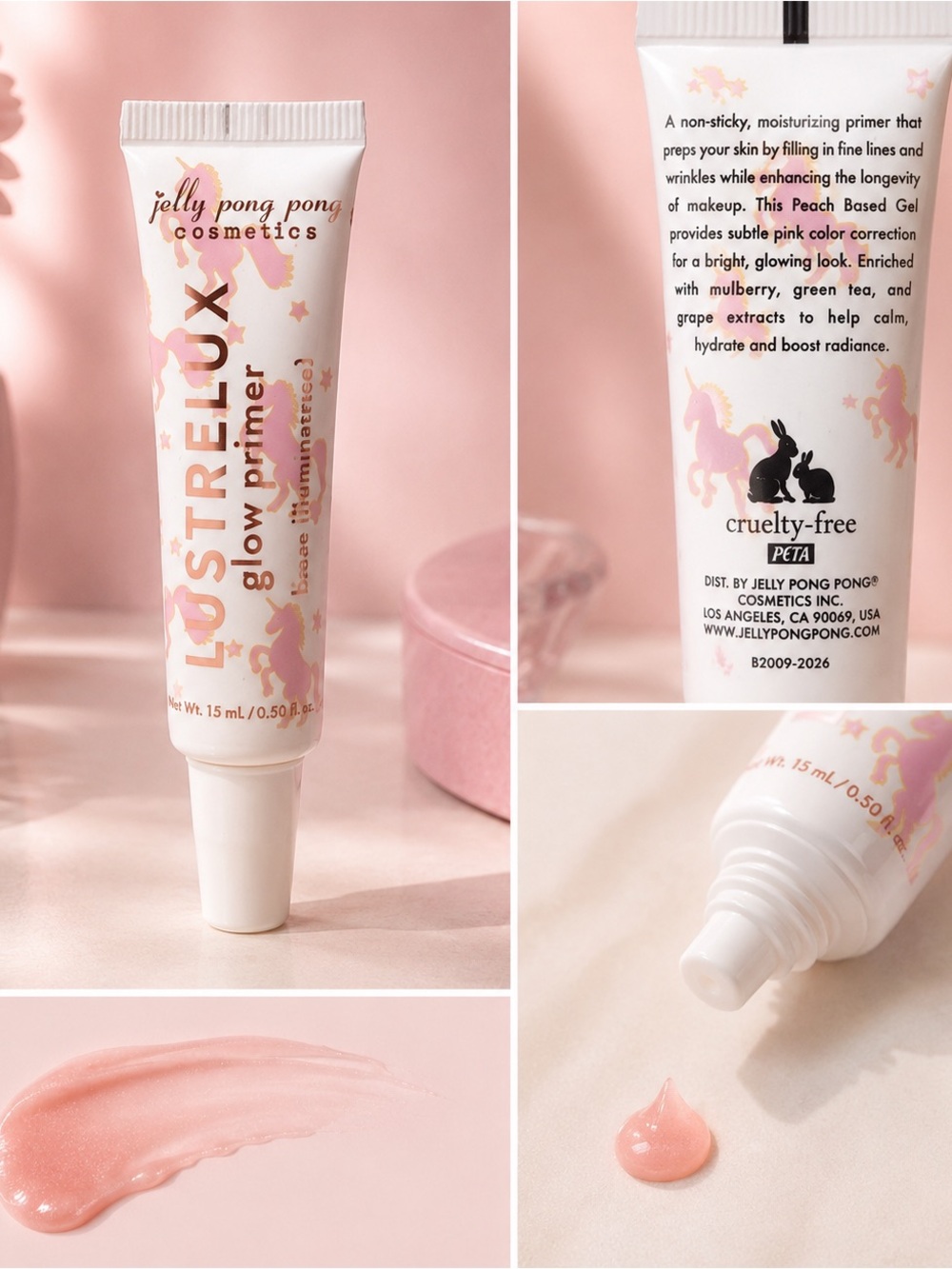 Jelly Pong Pong LustreLux Glow Primer Mini - Radiant Makeup Base New